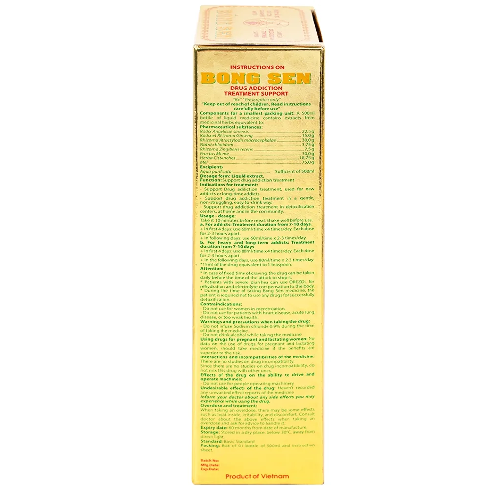 Hình ảnh Thuốc nước uống Bông Sen 500ml Fataco hỗ trợ cắt cơn cai nghiện ma túy (4 chai)