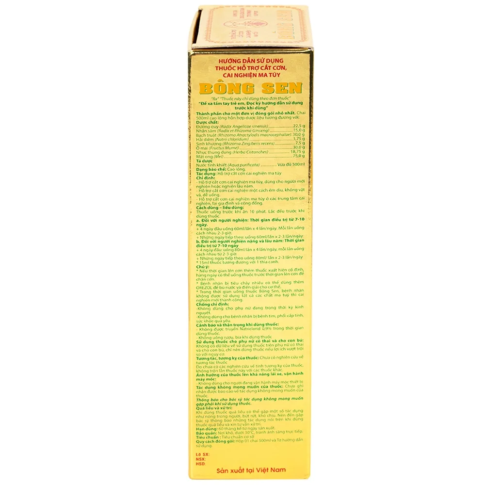 Hình ảnh Thuốc nước uống Bông Sen 500ml Fataco hỗ trợ cắt cơn cai nghiện ma túy (4 chai)