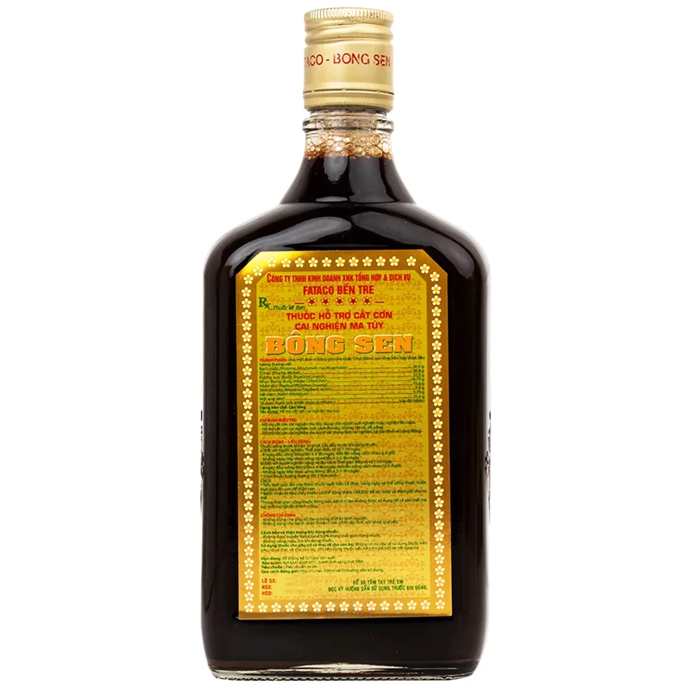 Hình ảnh Thuốc nước uống Bông Sen 500ml Fataco hỗ trợ cắt cơn cai nghiện ma túy (4 chai)