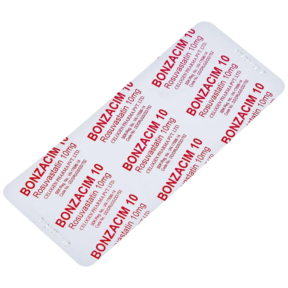 Hình ảnh Thuốc Bonzacim 10 Celogen Pharma giảm cholesterol toàn phần (3 vỉ x 10 viên)