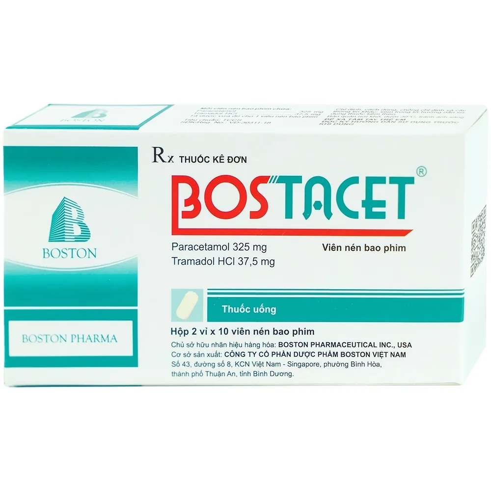 Hình ảnh Thuốc Bostacet Boston điều trị các cơn đau từ trung bình đến nặng (2 vỉ x 10 viên)