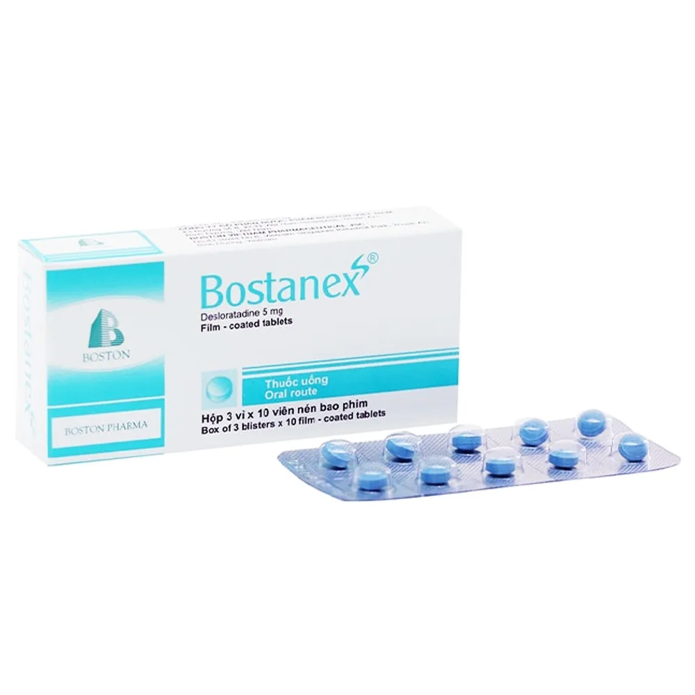 Hình ảnh Thuốc Bostanex Boston giảm viêm mũi dị ứng, hắt hơi, sổ mũi, ngứa mũi (3 vỉ x 10 viên)