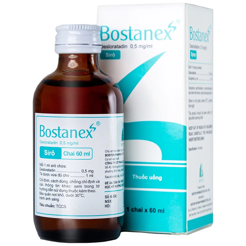 Hình ảnh Thuốc Bostanex Boston giảm viêm mũi dị ứng, nổi mày đay (60ml)