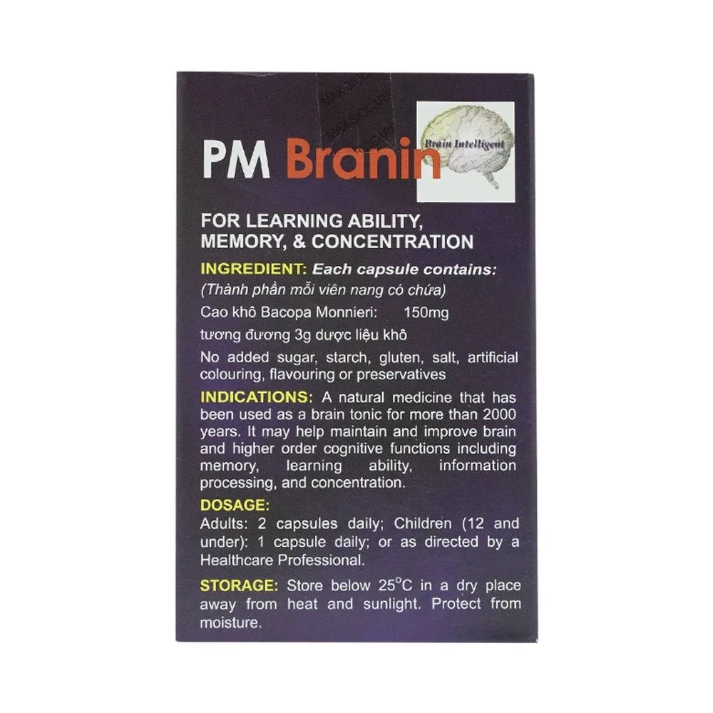 Hình ảnh Thuốc PM Branin Probiotec cải thiện và duy trì chức năng não (5 vỉ x 12 viên)