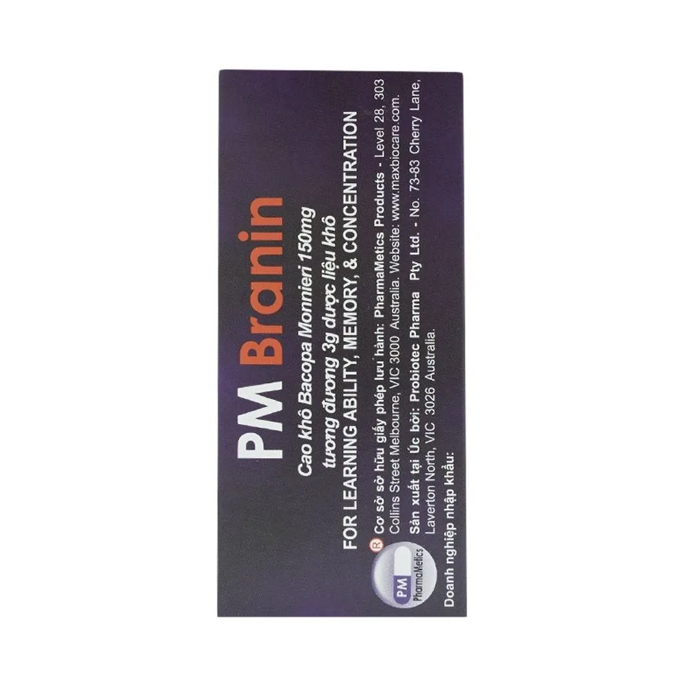 Hình ảnh Thuốc PM Branin Probiotec cải thiện và duy trì chức năng não (5 vỉ x 12 viên)