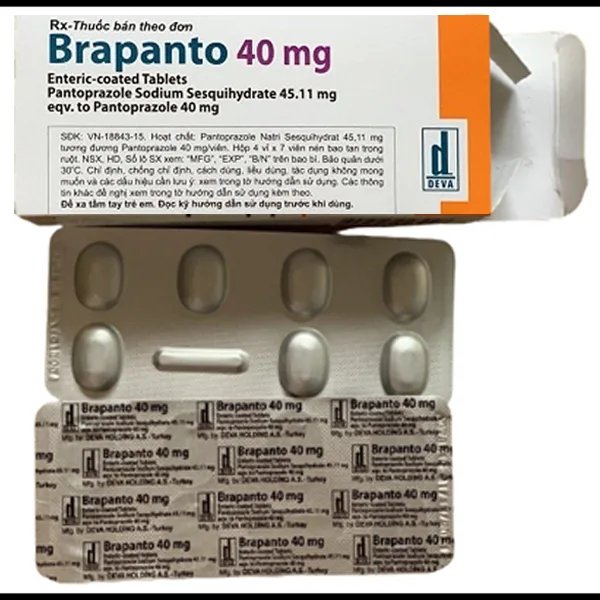 Hình ảnh Thuốc Brapanto 40mg Deva điều trị loét dạ dày tá tràng (4 vỉ x 7 viên)