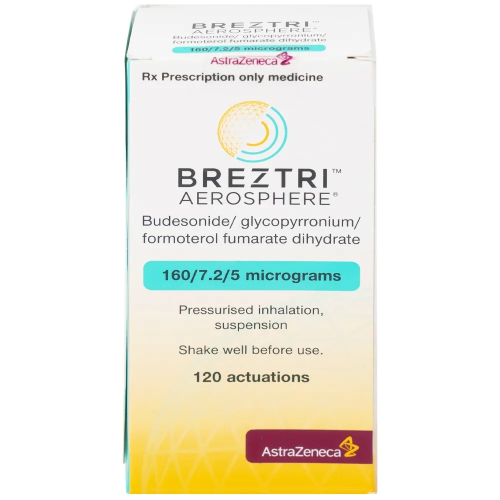 Hình ảnh Thuốc hít Breztri 160/7.2/5mcg Astrazeneca giảm co thắt phế quản cấp tính (120 liều)