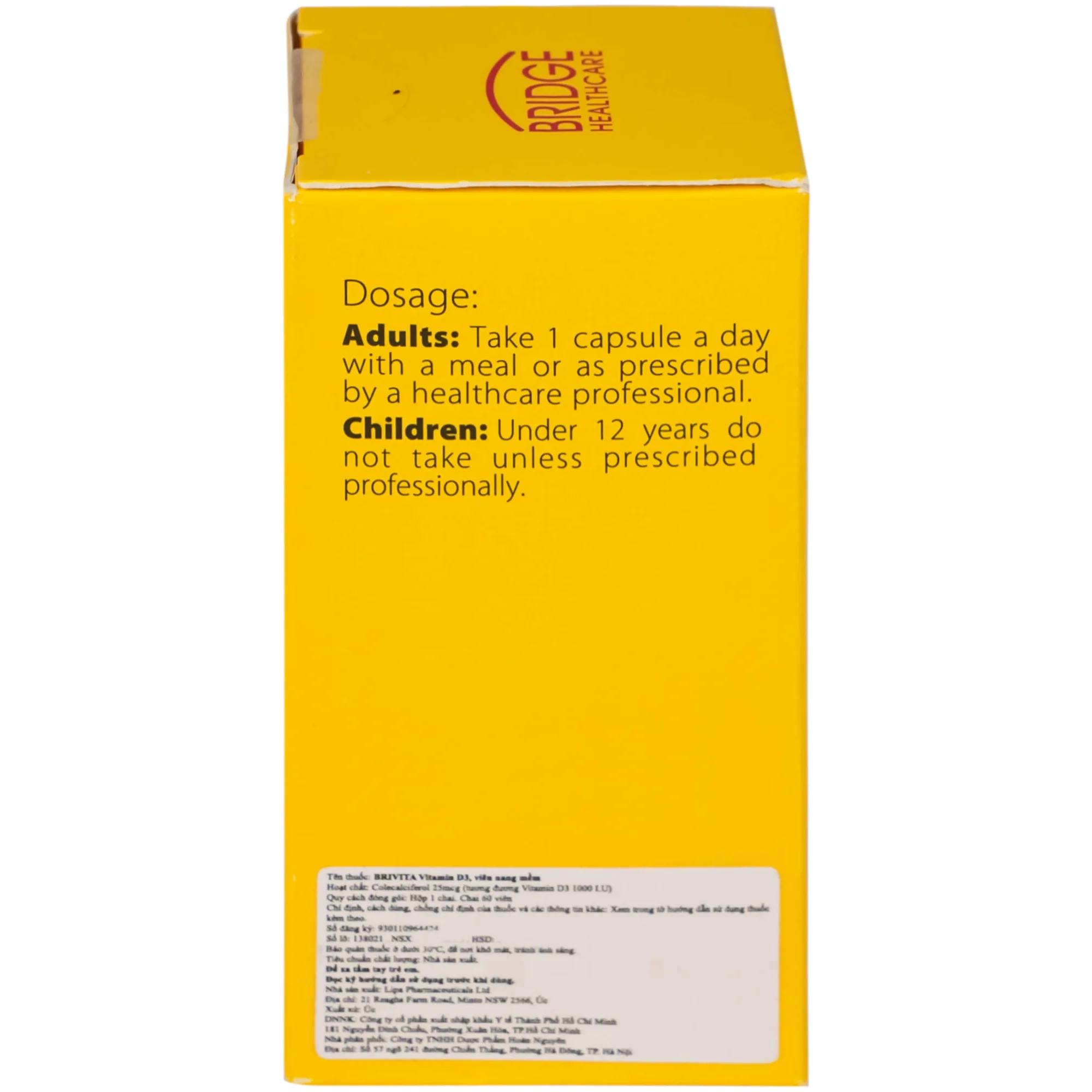 Hình ảnh Thuốc Brivita điều trị và ngăn ngừa thiếu hụt về vitamin D (Chai 60 viên)