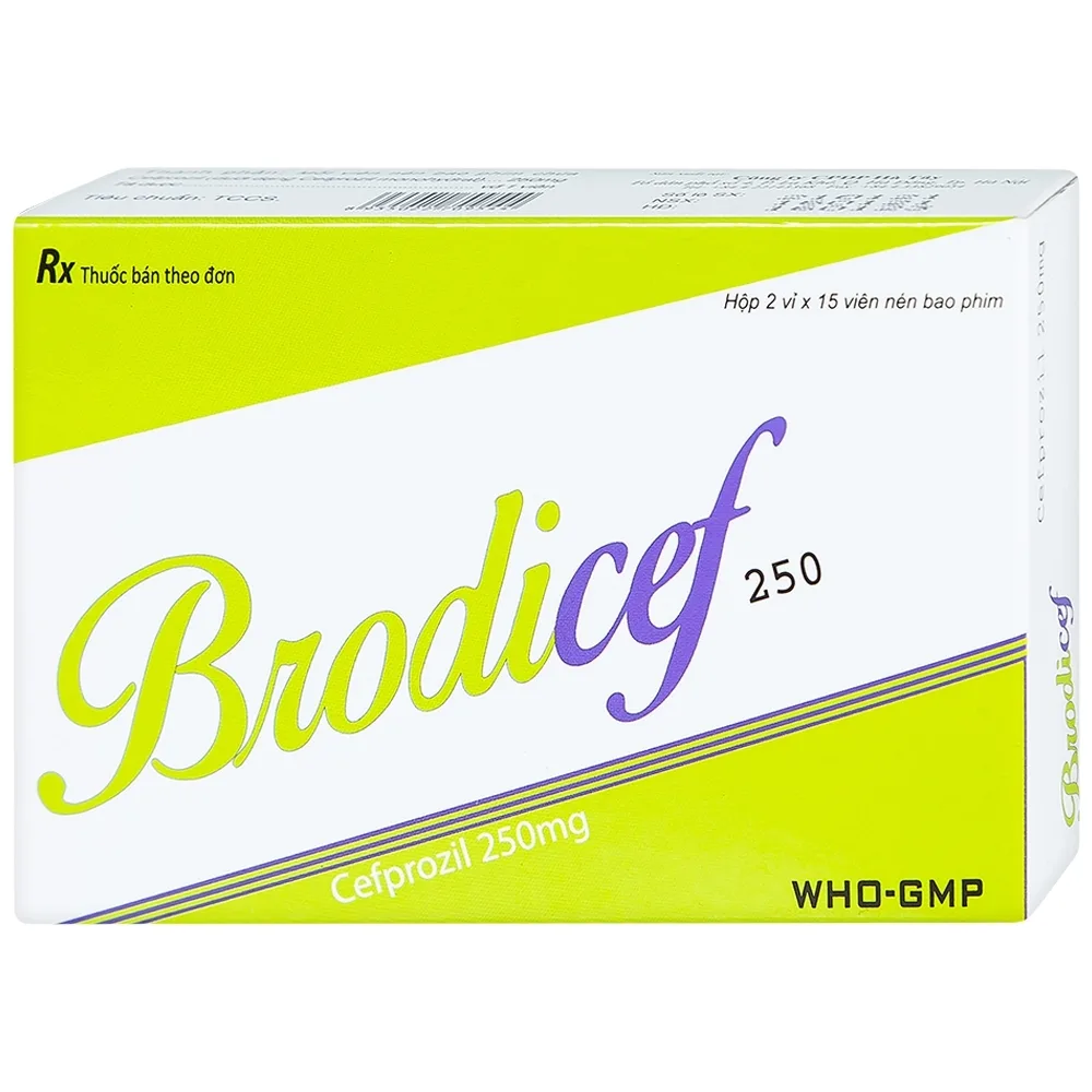 Hình ảnh Thuốc Brodicef 250 Hà Tây điều trị nhiễm trùng (2 vỉ x 15 viên)