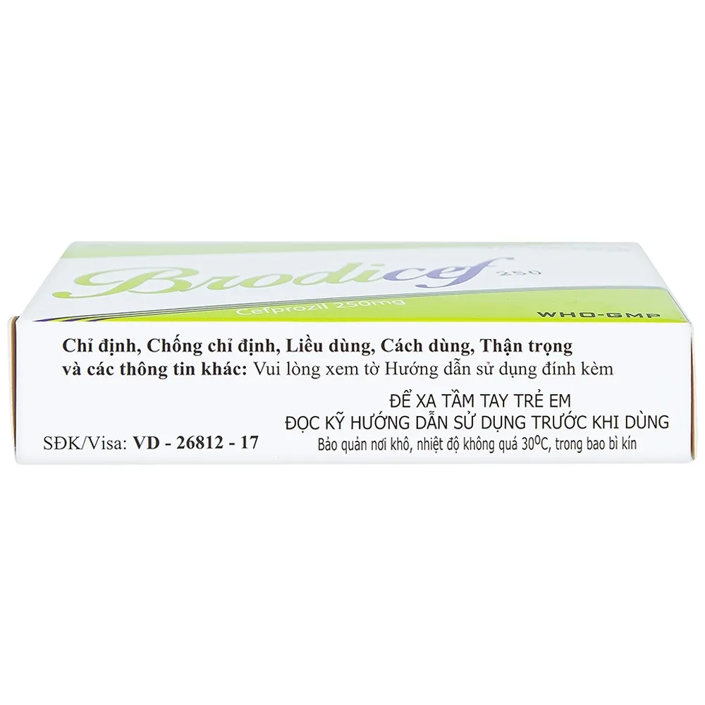 Hình ảnh Thuốc Brodicef 250 Hà Tây điều trị nhiễm trùng (2 vỉ x 15 viên)