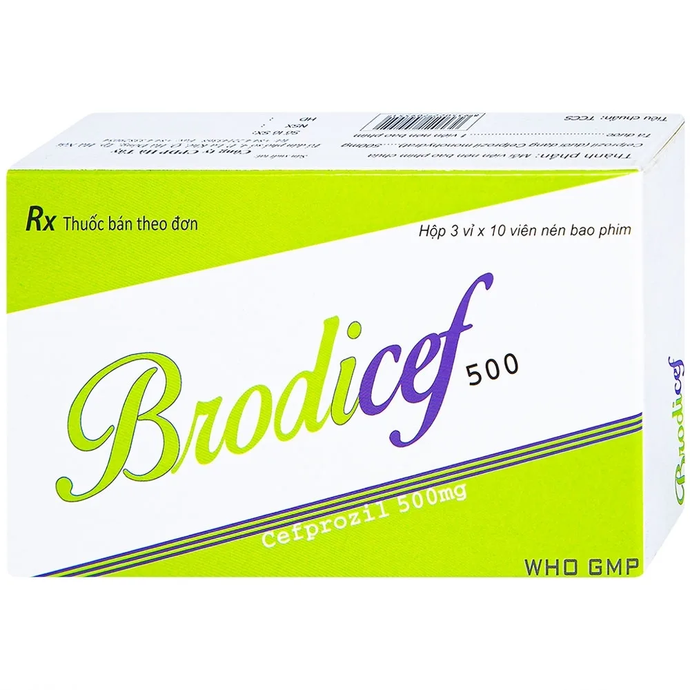 Hình ảnh Thuốc Brodicef 500 Hà Tây điều trị nhiễm trùng (3 vỉ x 10 viên)