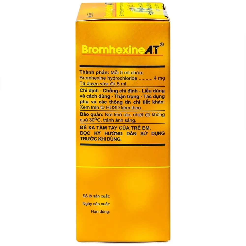 Hình ảnh Dung dịch uống Bromhexine AT loãng đờm trong nhiễm khuẩn đường hô hấp (60ml)
