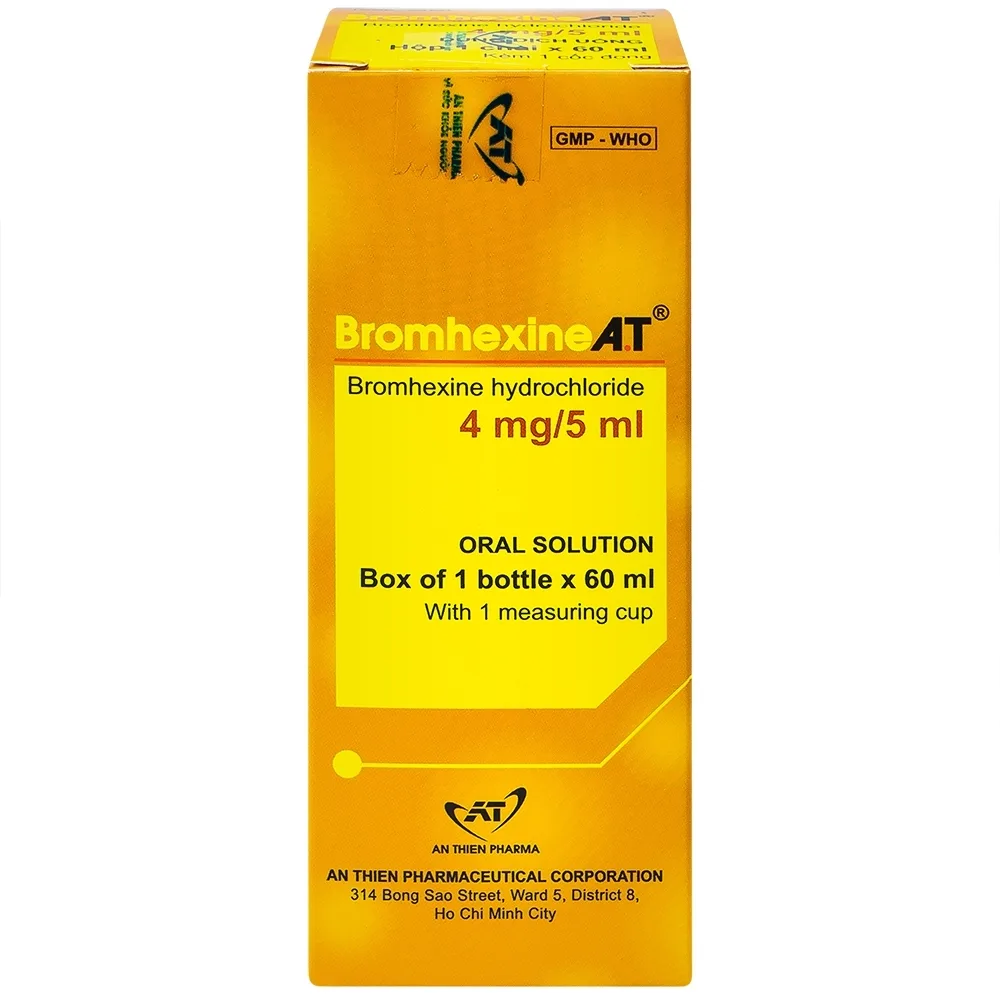 Hình ảnh Dung dịch uống Bromhexine AT loãng đờm trong nhiễm khuẩn đường hô hấp (60ml)