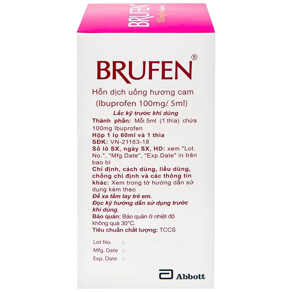 Hình ảnh Hỗn dịch uống Brufen Abbott giảm đau, hạ sốt ở trẻ em (60ml)