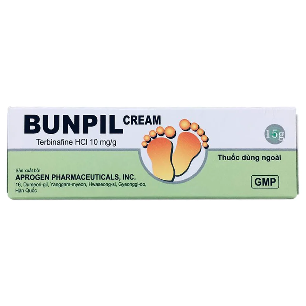 Hình ảnh Kem bôi ngoài da Bunpil 10mg Aprogen điều trị nấm da, lang ben (15g)