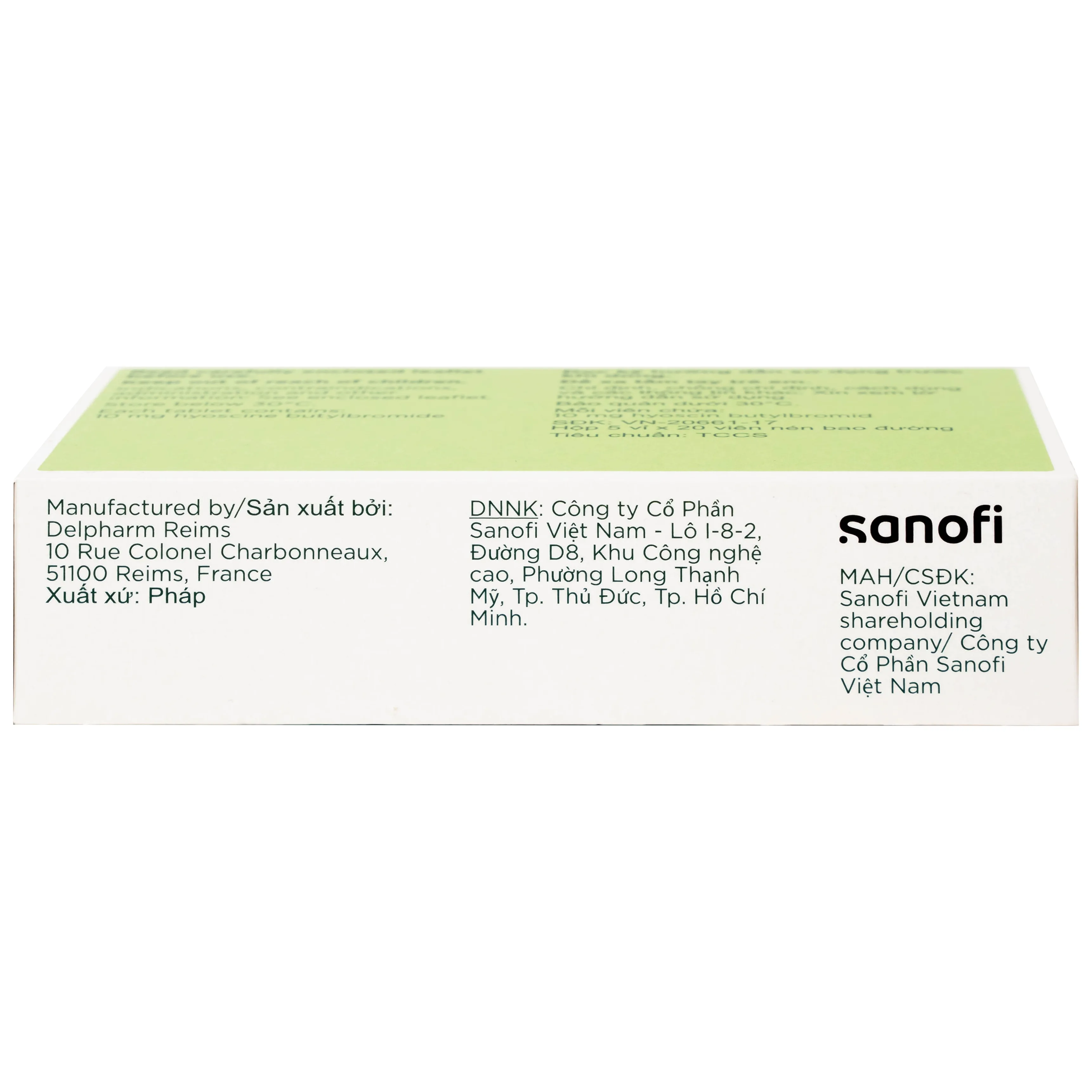 Hình ảnh Thuốc Buscopan 10mg Sanofi giảm co thắt cơ trơn đường sinh dục – tiết niệu (5 vỉ x 20 viên)
