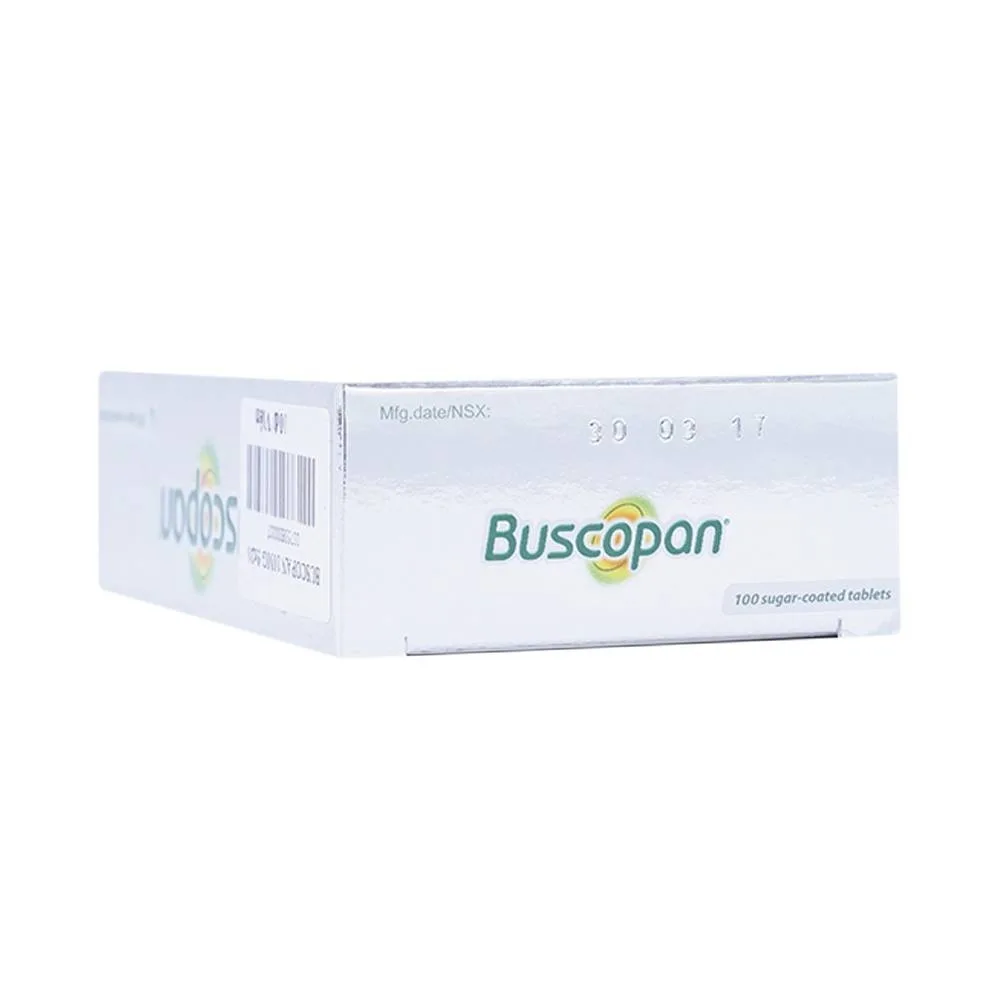 Hình ảnh Thuốc Buscopan Boehringer giảm co thắt cơ trơn đường sinh dục, tiết niệu, đường tiêu hóa (5 vỉ x 20 viên)