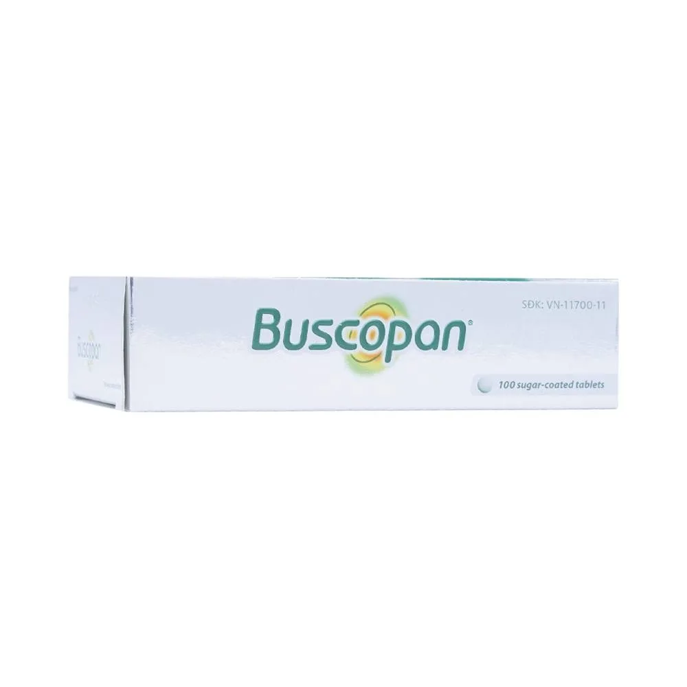 Hình ảnh Thuốc Buscopan Boehringer giảm co thắt cơ trơn đường sinh dục, tiết niệu, đường tiêu hóa (5 vỉ x 20 viên)