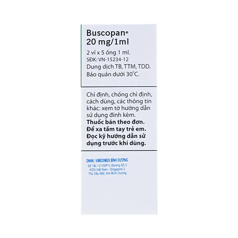 Hình ảnh Thuốc tiêm Buscopan Boehringer điều trị co thắt dạ dày, ruột (2 vỉ x 5 ống)