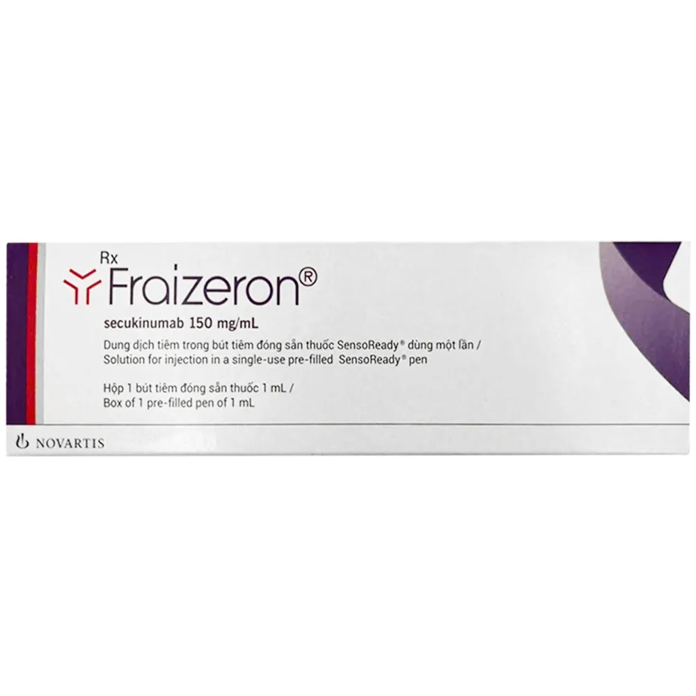 Hình ảnh Bút tiêm đóng sẵn Fraizeron 150mg Novartis điều trị vảy nến thể mảng, viêm khớp vảy nến, viêm cột sống dính khớp