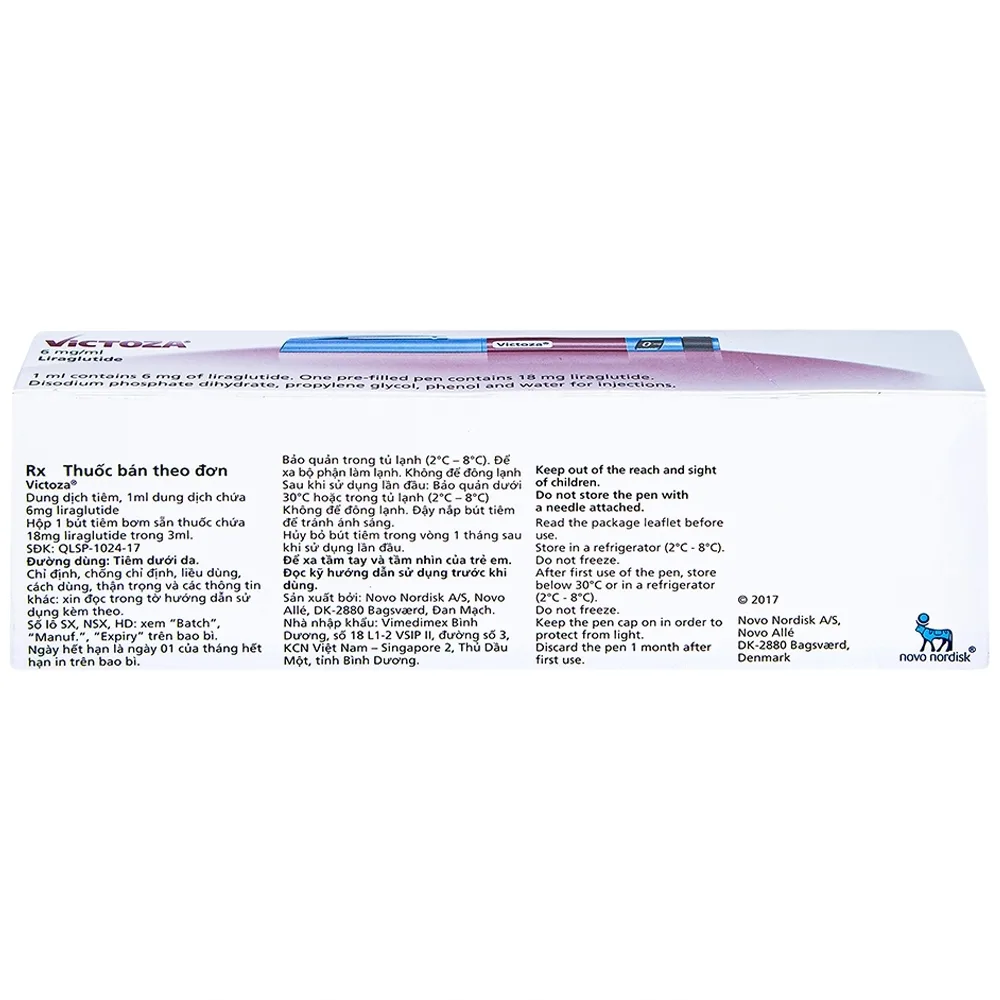 Hình ảnh Bút tiêm Victoza 6mg/ml Novo Nordisk điều trị bệnh tiểu đường típ 2 (1 bút)