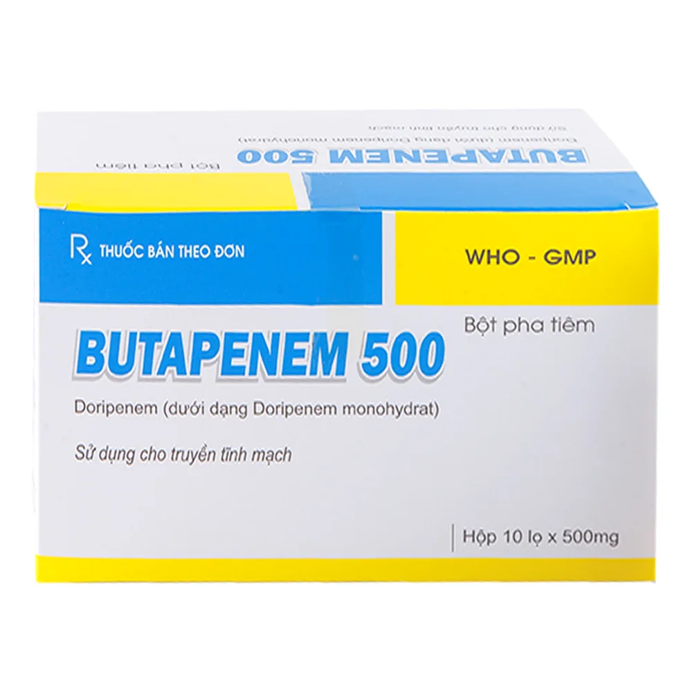 Hình ảnh Bột pha tiêm Butapenem 500 HQ Pharma điều trị nhiễm khuẩn (10 lọ)