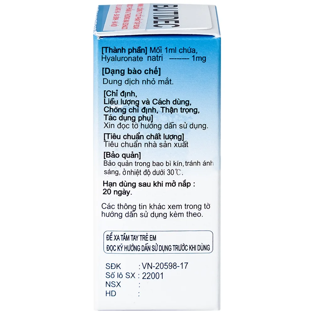 Hình ảnh Thuốc nhỏ mắt Butidec Dongkoo giảm triệu chứng khô mắt (5ml)