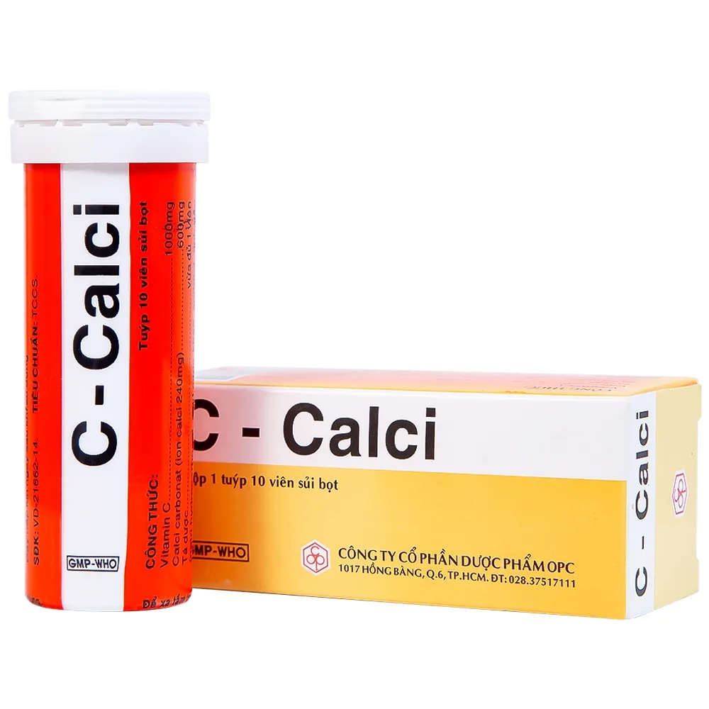 Hình ảnh Viên sủi C-Calci OPC phòng và điều trị tình trạng thiếu Vitamin C và Calci (10 viên)