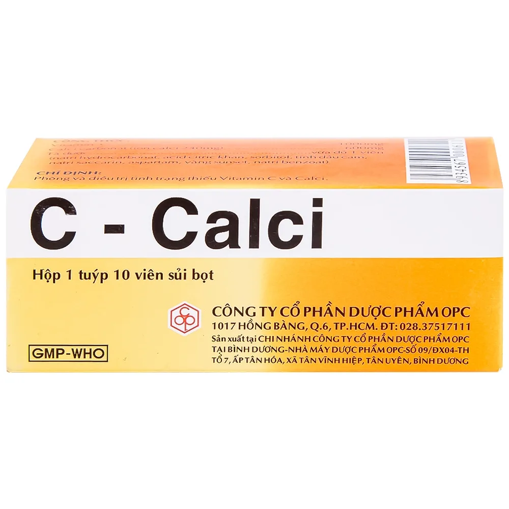Hình ảnh Viên sủi C-Calci OPC phòng và điều trị tình trạng thiếu Vitamin C và Calci (10 viên)