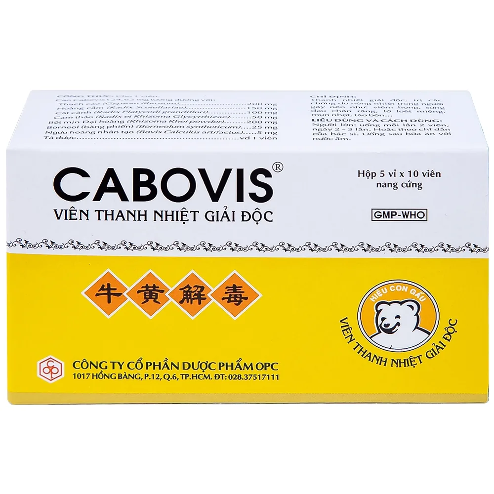 Hình ảnh Viên Cabovis OPC thanh nhiệt giải độc, điều trị các chứng do nóng nhiệt (5 vỉ x 10 viên)