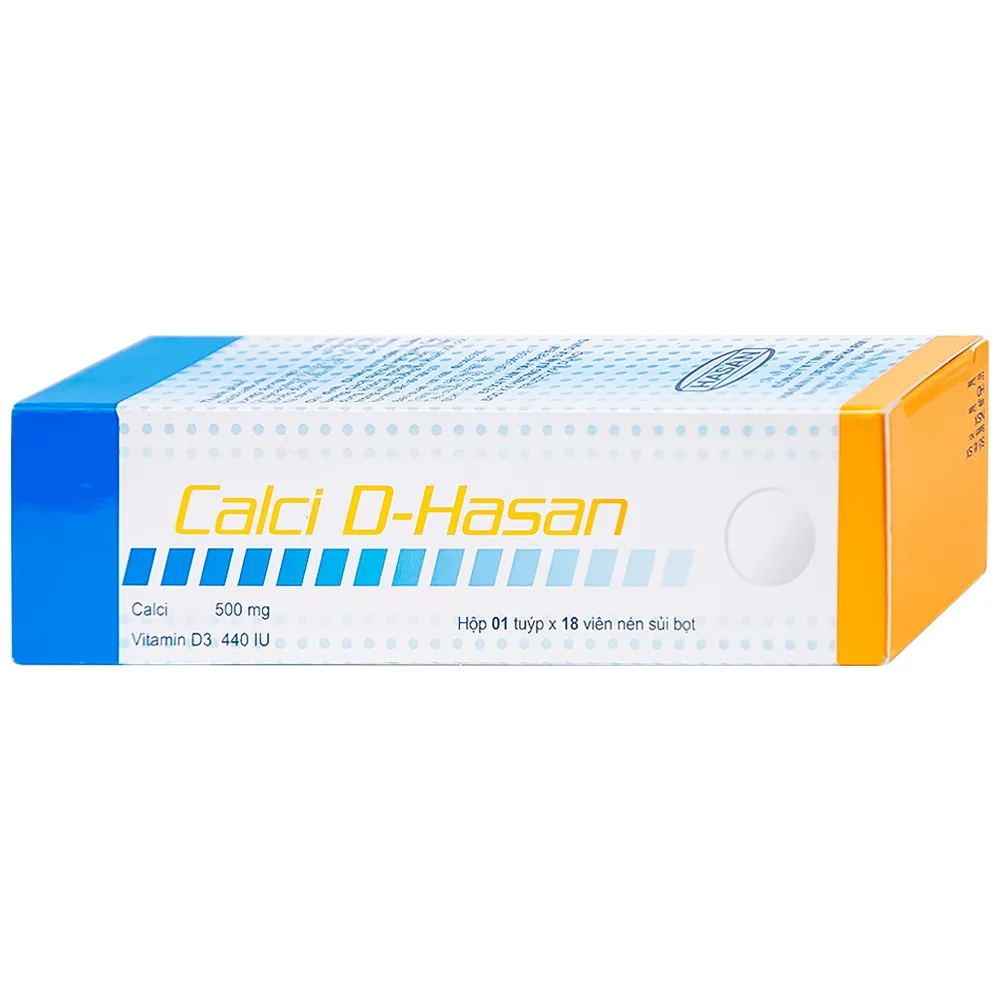 Hình ảnh Viên sủi Calci D-Hasan điều trị loãng xương, bổ sung Canxi và Vitamin D (18 viên)