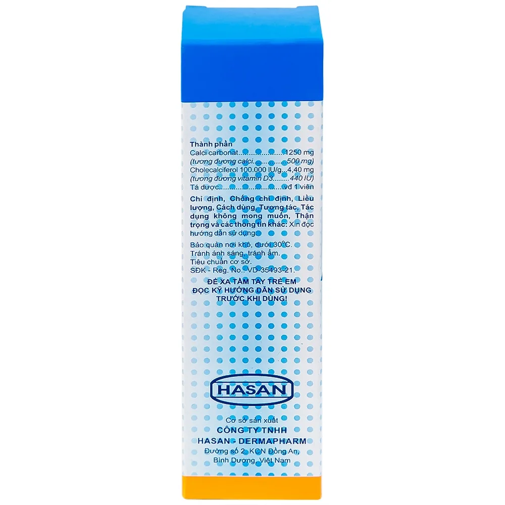 Hình ảnh Viên sủi Calci D-Hasan điều trị loãng xương, bổ sung Canxi và Vitamin D (18 viên)
