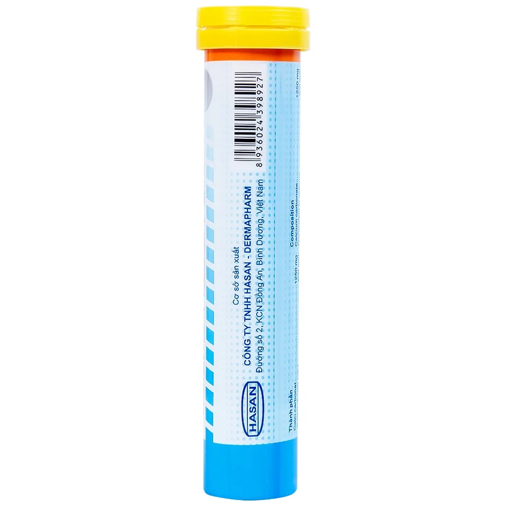 Hình ảnh Viên sủi Calci D-Hasan điều trị loãng xương, bổ sung Canxi và Vitamin D (18 viên)
