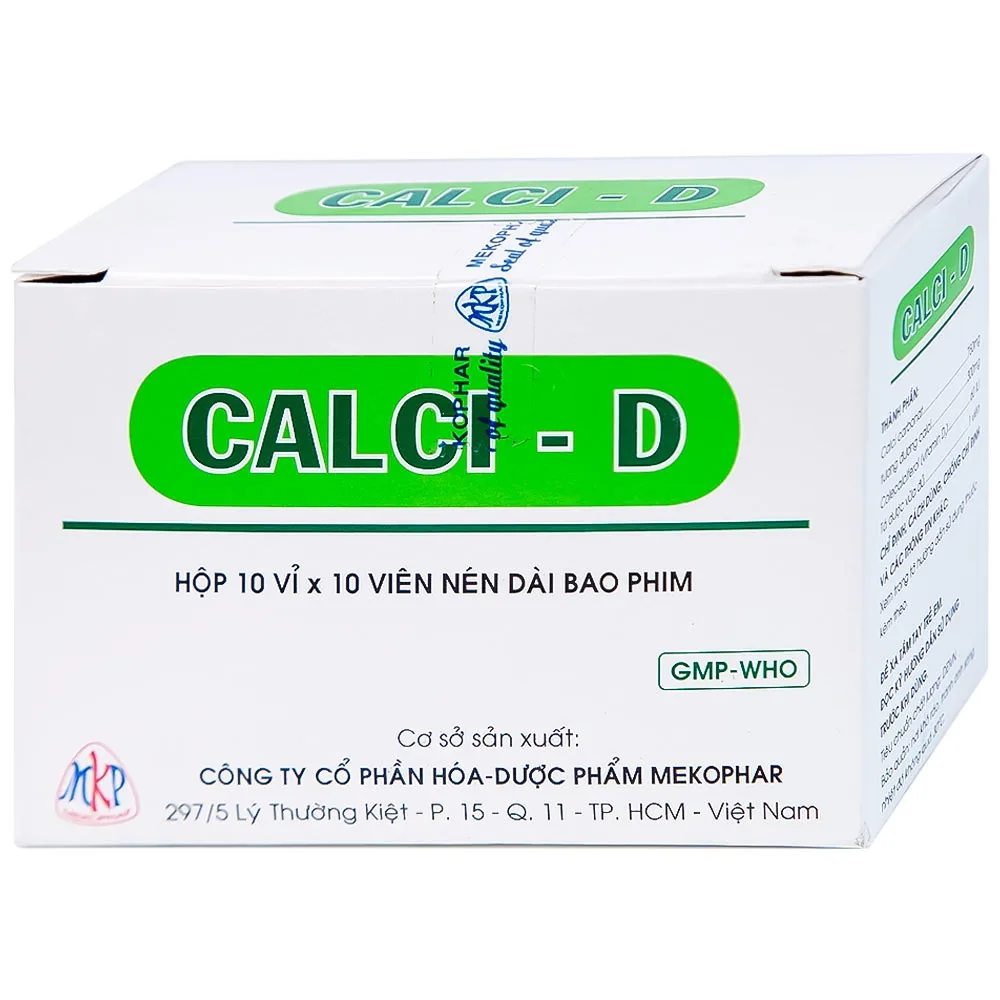 Hình ảnh Thuốc Calci - D Mekophar bổ sung calci (10 vỉ x 10 viên)