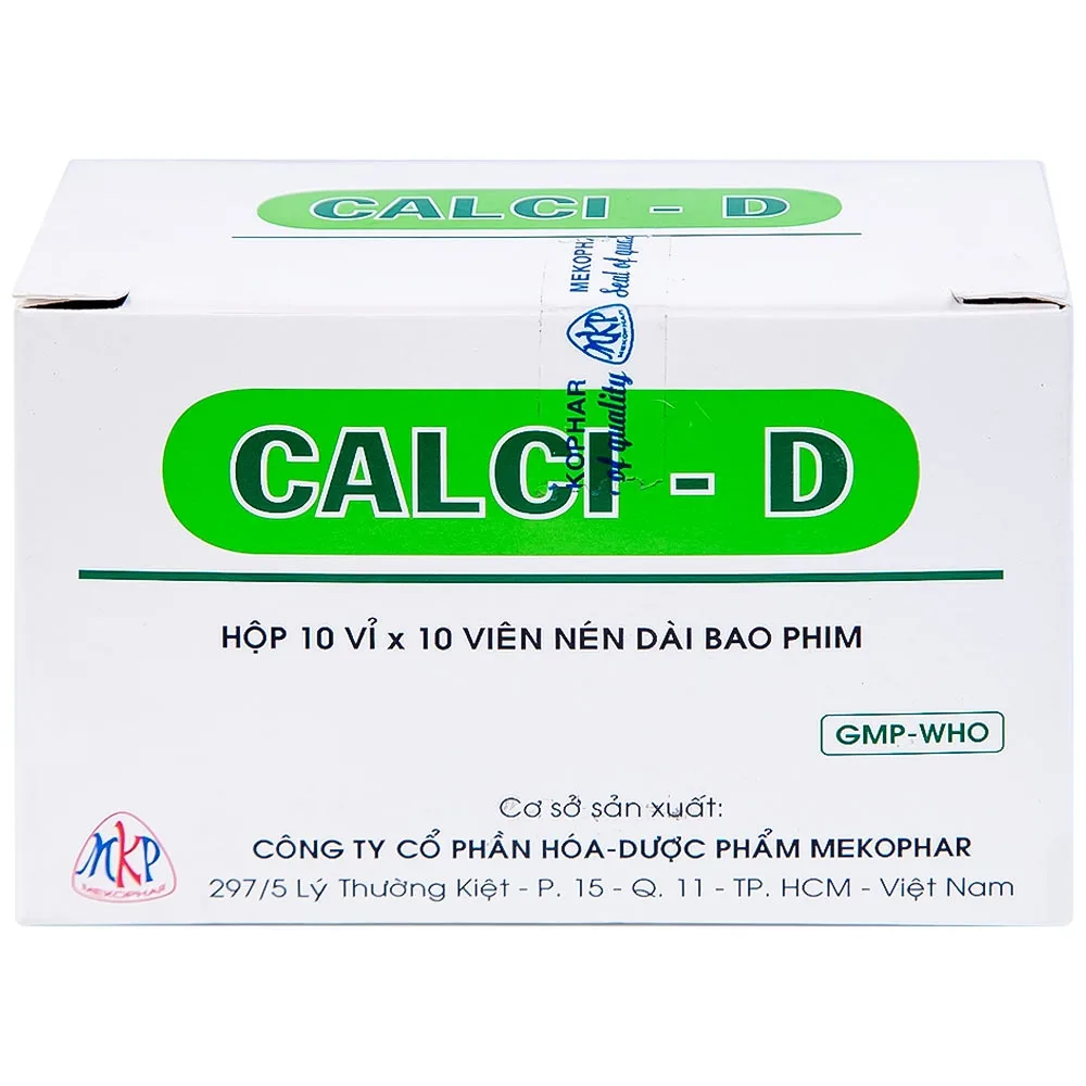 Hình ảnh Thuốc Calci - D Mekophar bổ sung calci (10 vỉ x 10 viên)