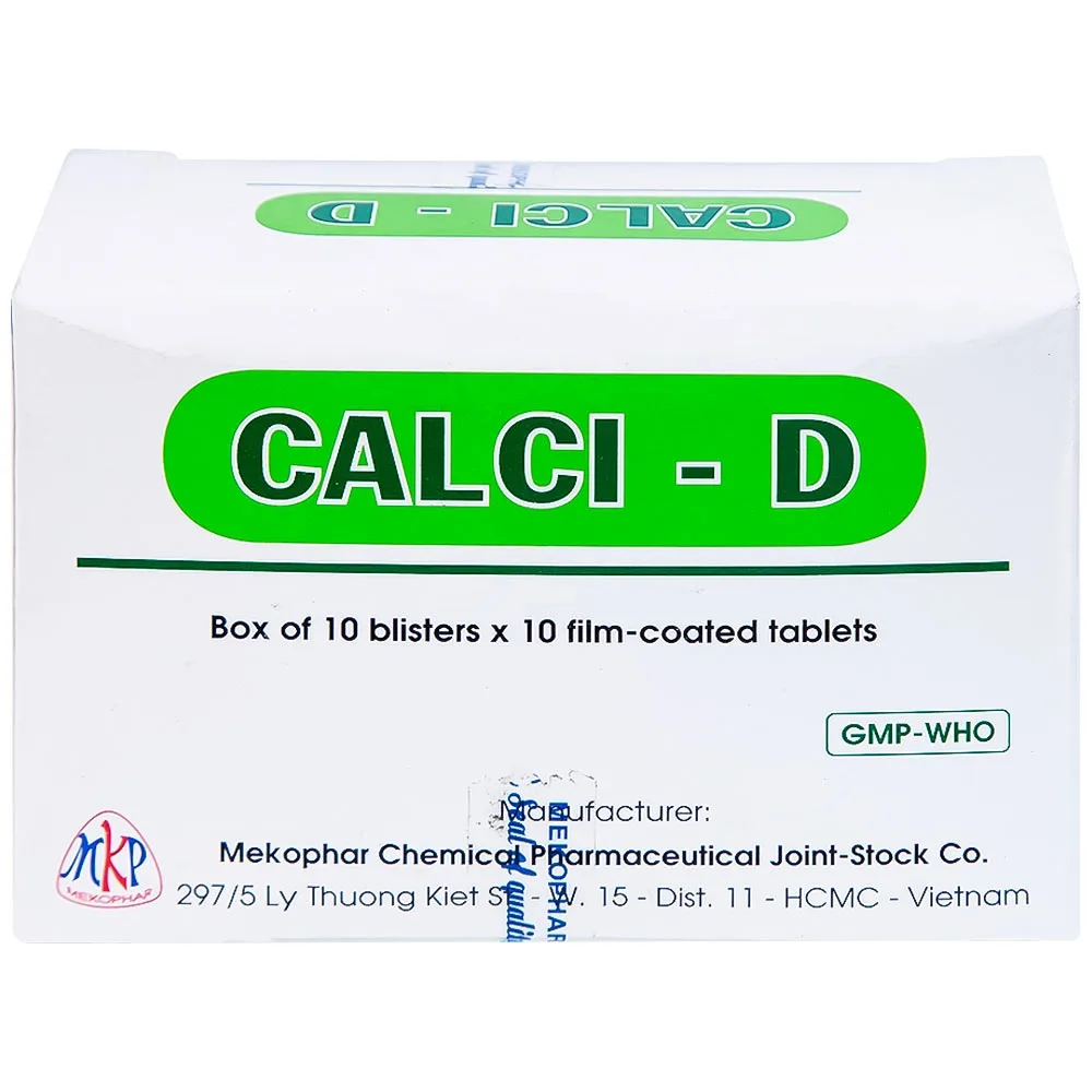 Hình ảnh Thuốc Calci - D Mekophar bổ sung calci (10 vỉ x 10 viên)