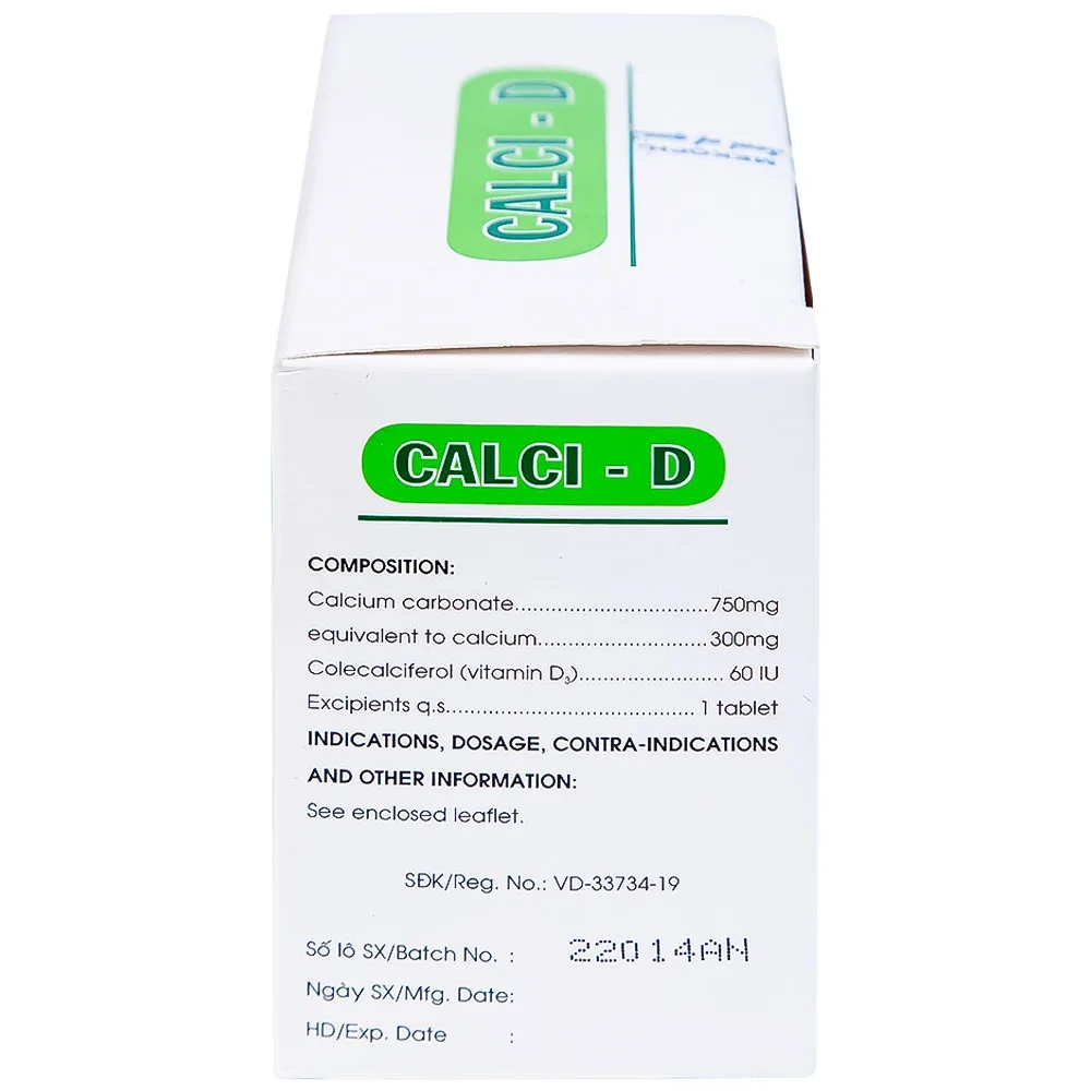 Hình ảnh Thuốc Calci - D Mekophar bổ sung calci (10 vỉ x 10 viên)