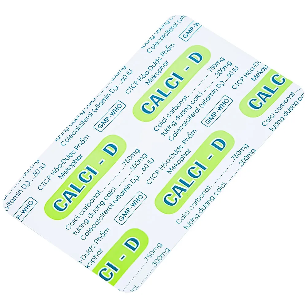 Hình ảnh Thuốc Calci - D Mekophar bổ sung calci (10 vỉ x 10 viên)