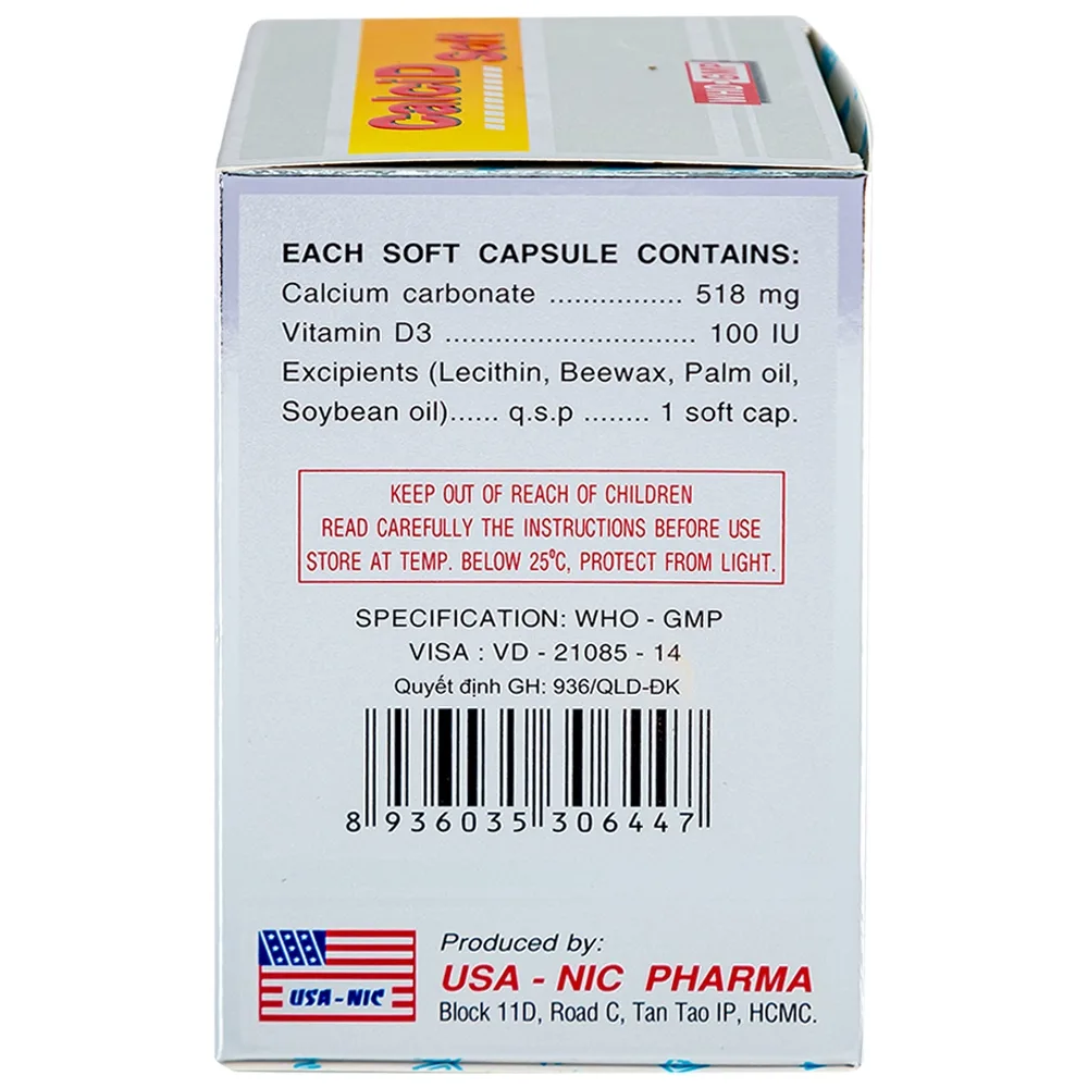 Hình ảnh Thuốc Calcid Soft cung cấp Calci và Vitamin D, giúp xương chắc khỏe (10 vỉ x 10 viên)