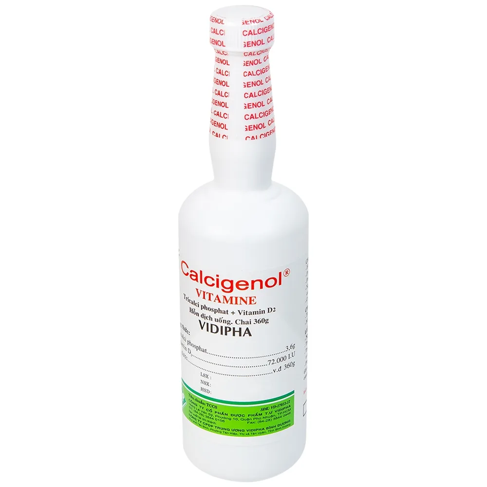 Hình ảnh Dung dịch Calcigenol Vidipha bổ sung calci cho khẩu phần ăn, phòng ngừa còi xương do dinh dưỡng (360g)