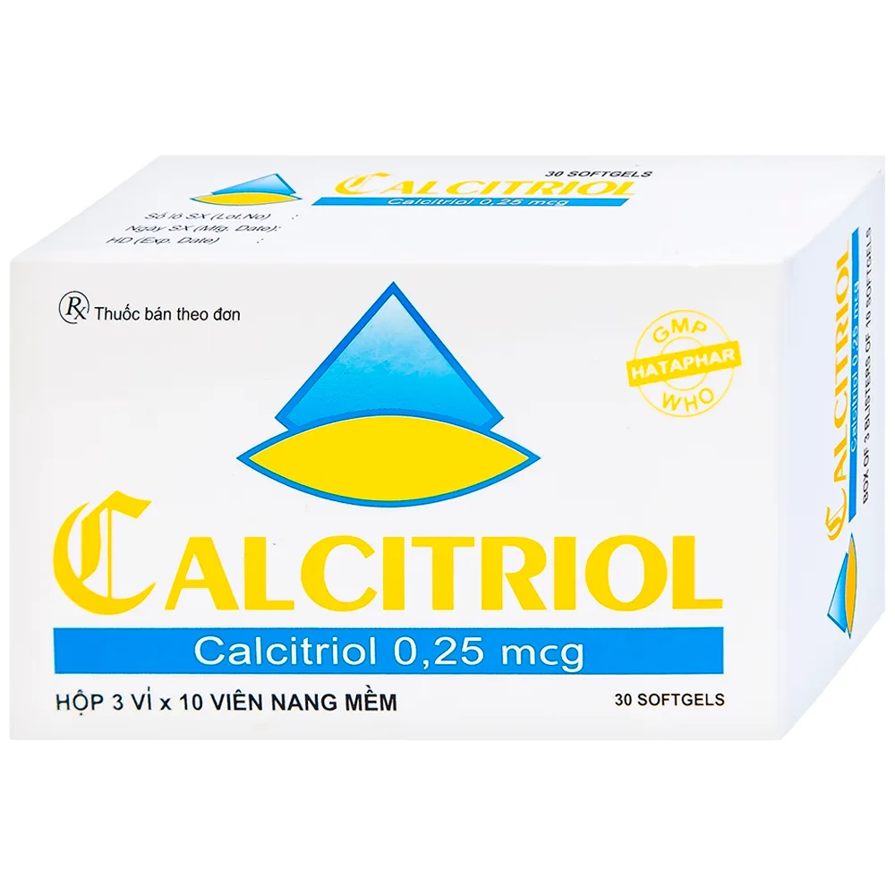 Hình ảnh Thuốc Calcitriol Hà Tây điều trị loãng xương (3 vỉ x 10 viên)