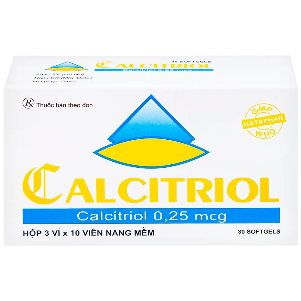 Hình ảnh Thuốc Calcitriol Hà Tây điều trị loãng xương (3 vỉ x 10 viên)