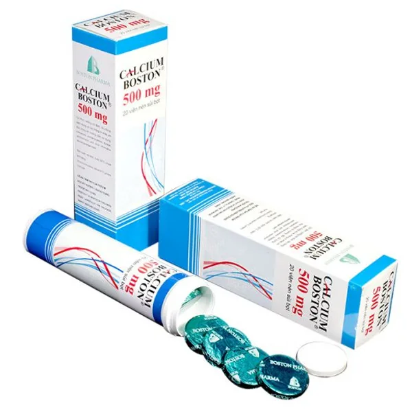 Hình ảnh Viên sủi Calcium Boston 500mg phòng và hỗ trợ điều trị loãng xương (20 viên)