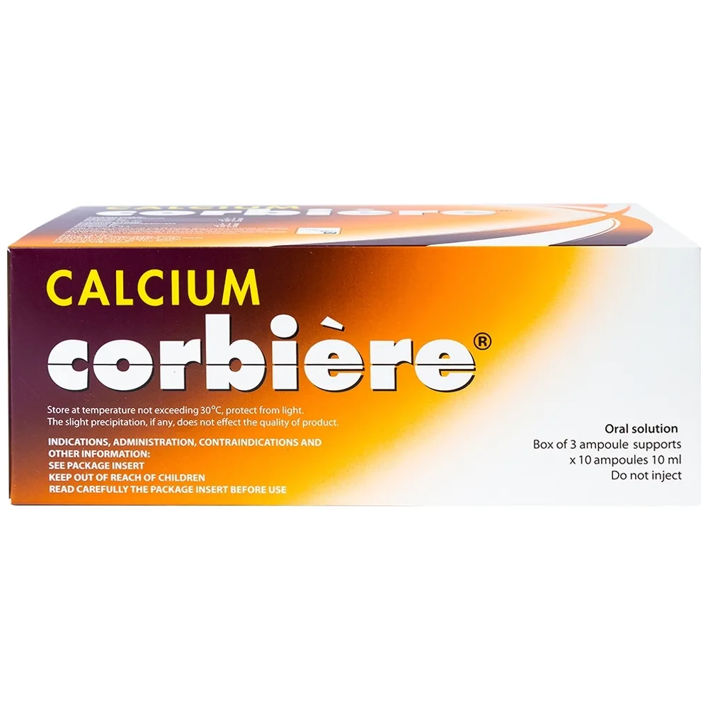 Hình ảnh Dung dịch uống Calcium Corbière Sanofi điều trị thiếu canxi, loãng xương (3 vỉ x 10 ống x 10ml)