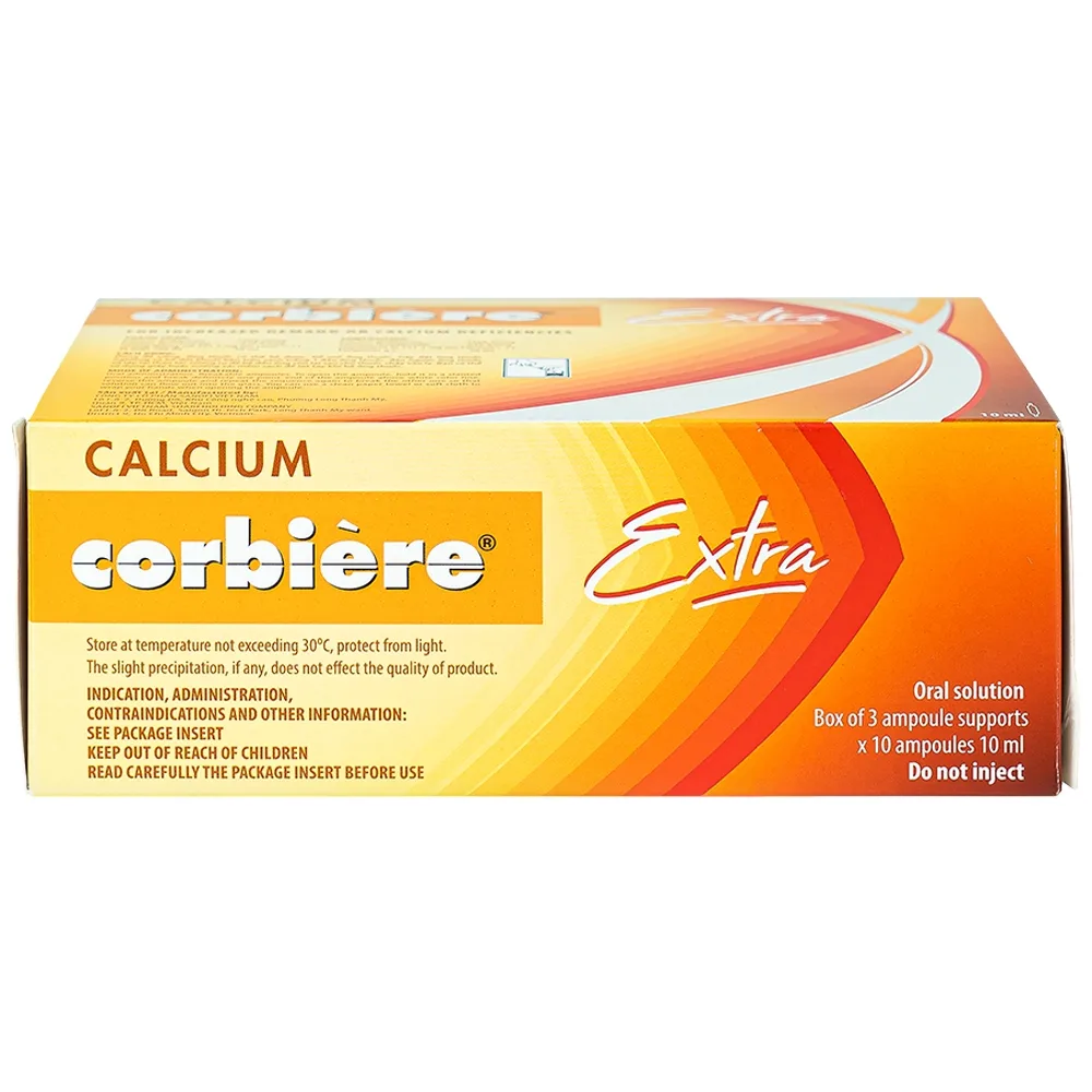 Hình ảnh Dung dịch uống Calcium Corbière Extra Sanofi bổ sung canxi, hỗ trợ điều trị loãng xương (3 vỉ x 10 ống x 10ml)