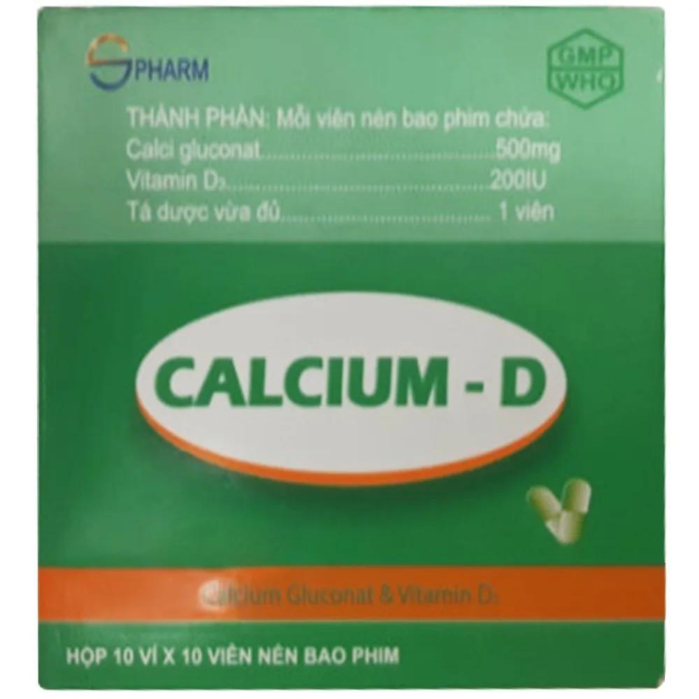 Hình ảnh Thuốc Calcium - D S.Pharm bổ sung calxi, điều trị loãng xương, còi xương (10 x 10 viên)