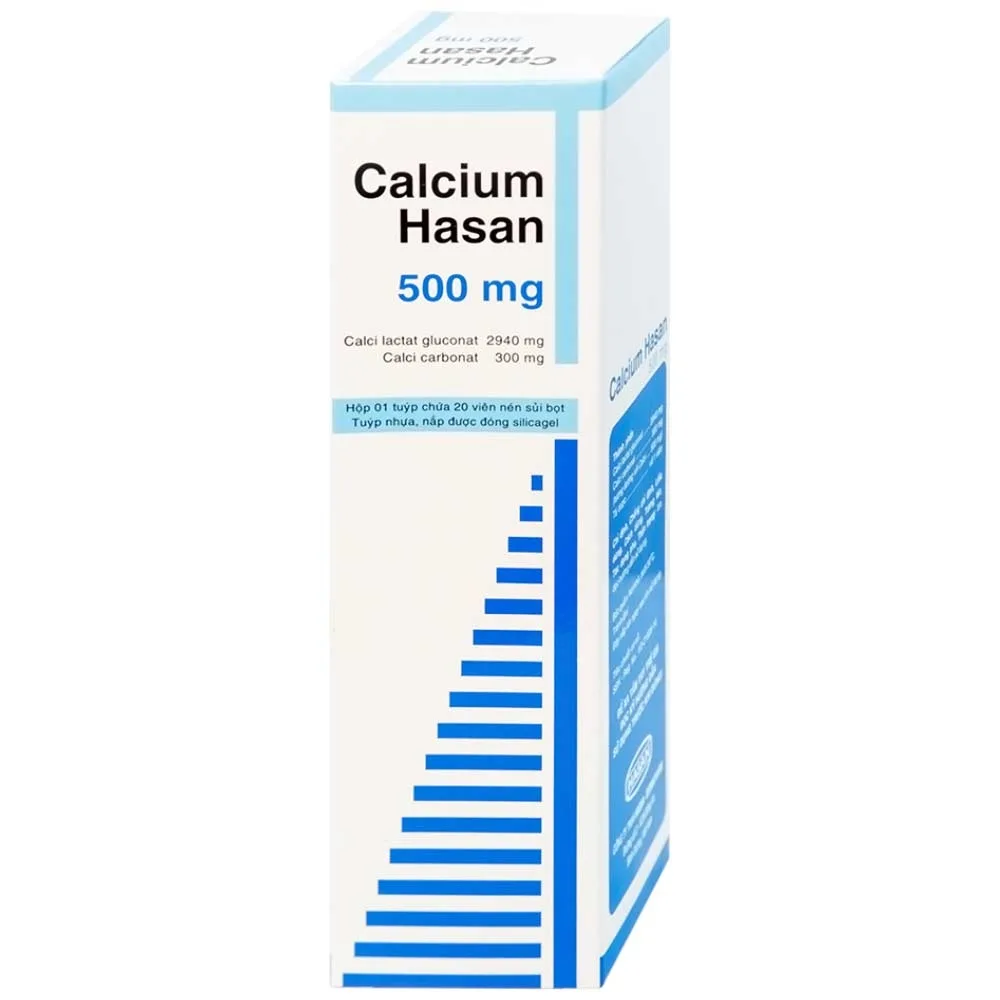 Hình ảnh Viên sủi Calcium Hasan 500mg phòng và hỗ trợ điều trị bệnh loãng xương (20 viên)
