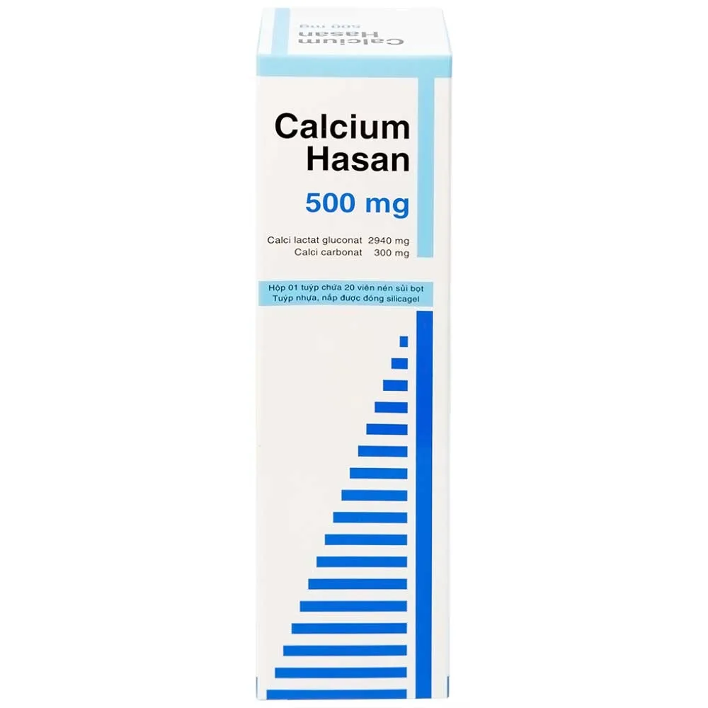 Hình ảnh Viên sủi Calcium Hasan 500mg phòng và hỗ trợ điều trị bệnh loãng xương (20 viên)