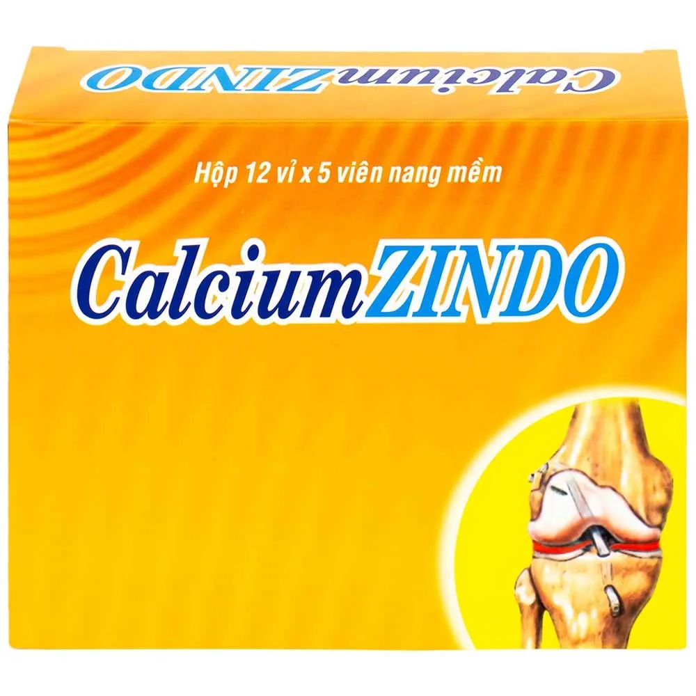 Hình ảnh Viên nang mềm CalciumZindo USA NIC Pharma bổ sung canxi và vitamin D, phòng và điều trị loãng xương (12 vỉ x 5 viên)