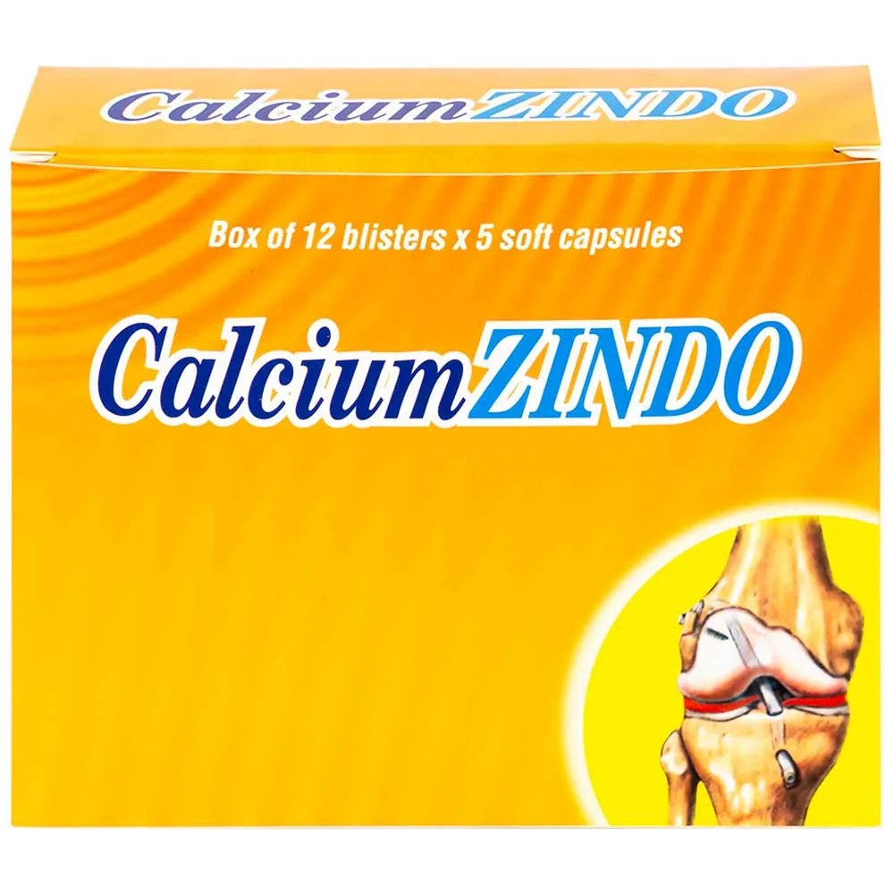 Hình ảnh Viên nang mềm CalciumZindo USA NIC Pharma bổ sung canxi và vitamin D, phòng và điều trị loãng xương (12 vỉ x 5 viên)